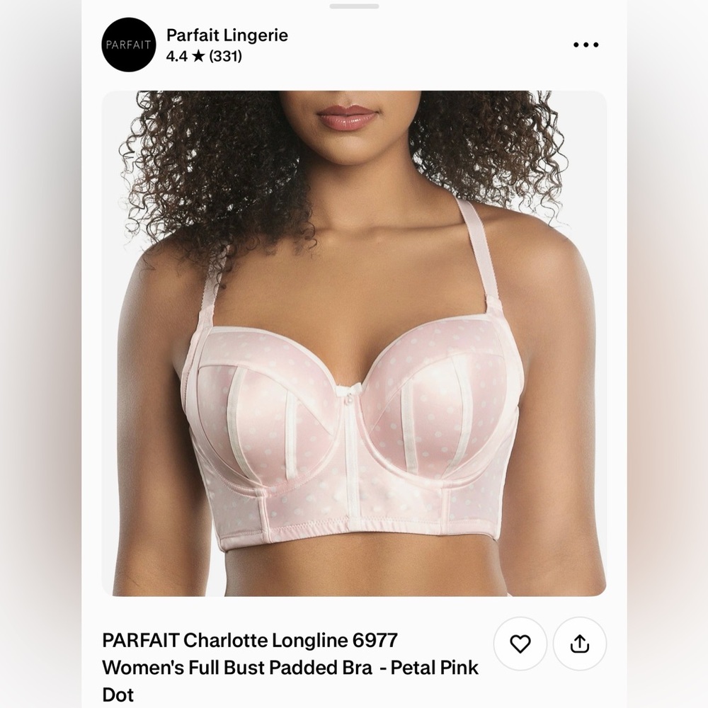 Petal Pink Dot Longline Bra